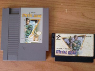 The NES (left) and the Famicom (right) versions of MetalGear